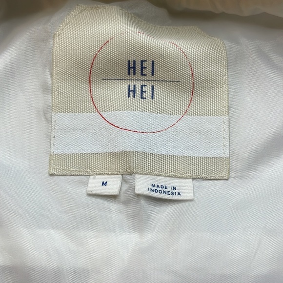 Anthropologie Hei Hei White Zip Front Bomber Jacket Size Medium - Picture 4 of 11